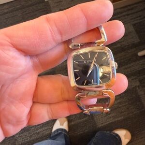 Gucci Black Dial Silver Smartwatch